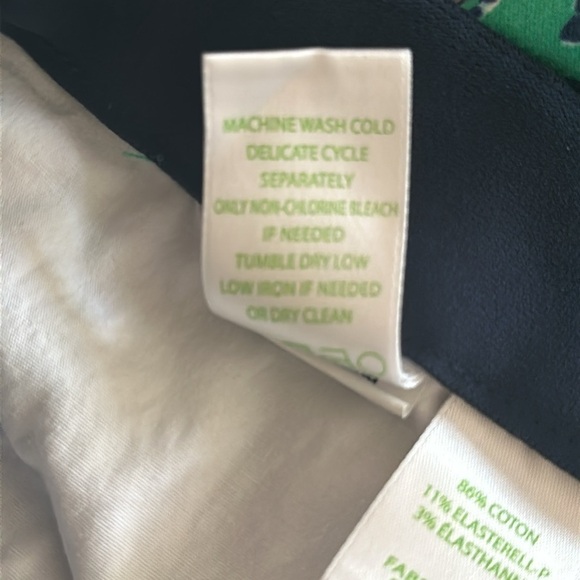 Lilly Pulitzer Kelly Stretch Pants Everglades Green Heebee Zeebees Sz 2 Preppy - Picture 10 of 11
